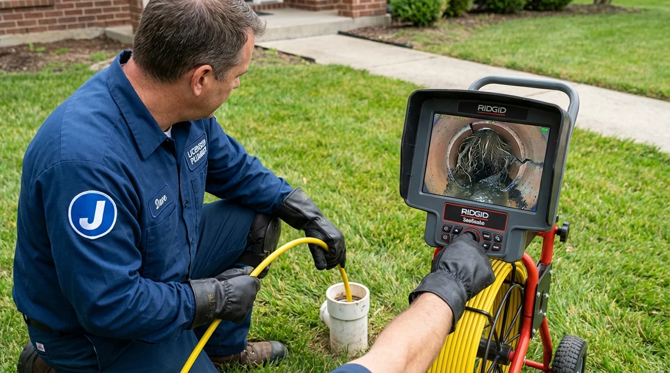 Sewer camera inspection being performed by Johns Plumbing LLC in Bogart